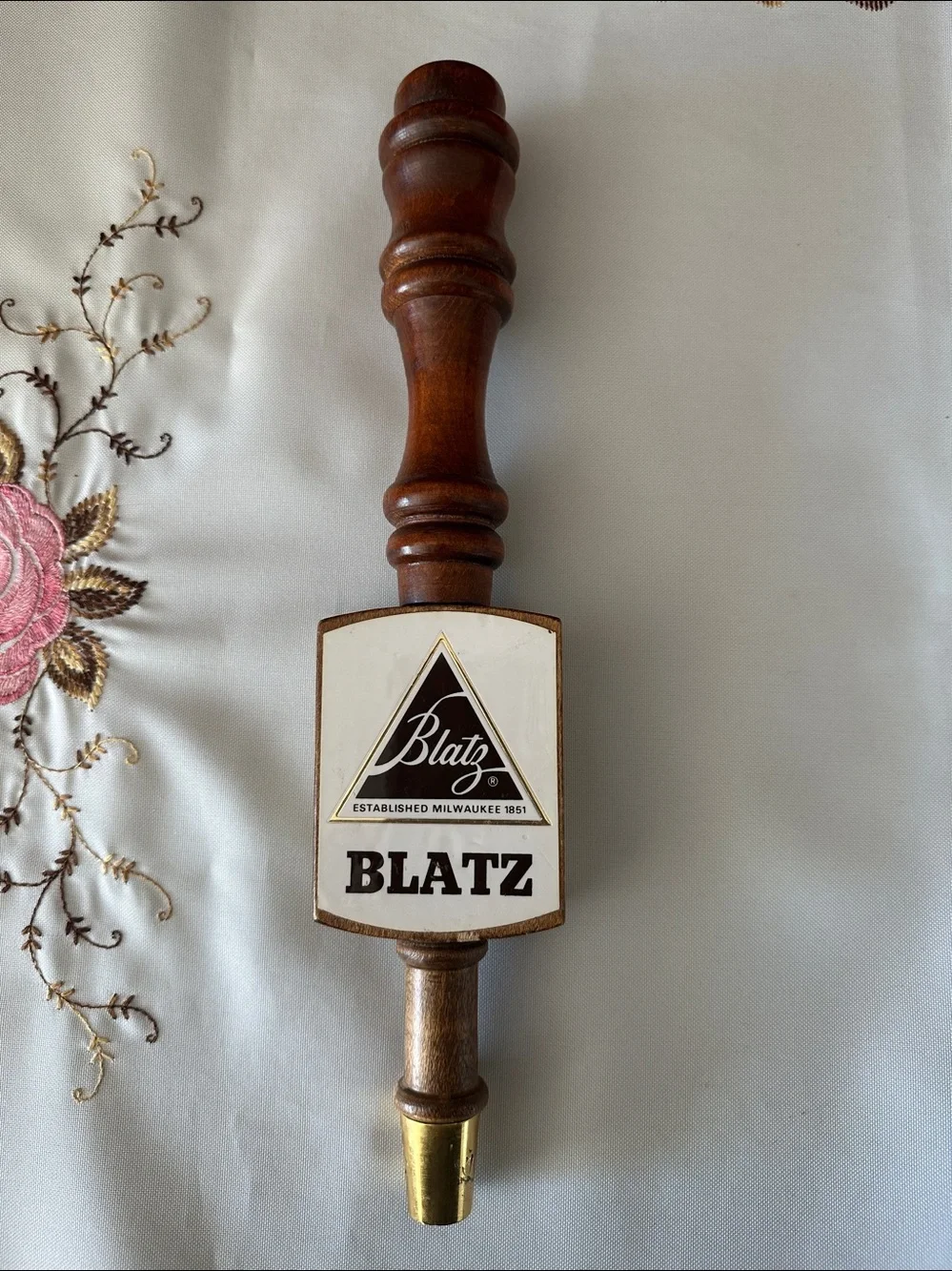 Blatz Beer Wooden Tap Handle Vintage 1970's Breweriana